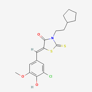 5-(3-chloro-4-hydroxy-5-methoxybenzylidene)-3-(2-cyclopentylethyl)-2-thioxo-1,3-thiazolidin-4-one