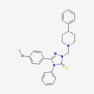 5-(4-methoxyphenyl)-4-phenyl-2-[(4-phenylpiperidin-1-yl)methyl]-2,4-dihydro-3H-1,2,4-triazole-3-thione