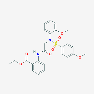 ethyl 2-({N-(2-methoxyphenyl)-N-[(4-methoxyphenyl)sulfonyl]glycyl}amino)benzoate