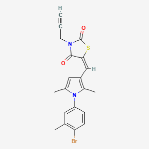 (5E)-5-{[1-(4-bromo-3-methylphenyl)-2,5-dimethyl-1H-pyrrol-3-yl]methylidene}-3-(prop-2-yn-1-yl)-1,3-thiazolidine-2,4-dione