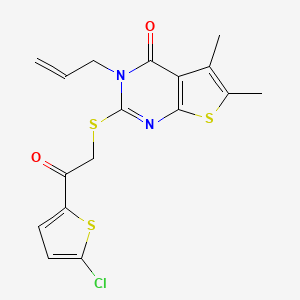 molecular formula C17H15ClN2O2S3 B3650754 3-allyl-2-{[2-(5-chloro-2-thienyl)-2-oxoethyl]thio}-5,6-dimethylthieno[2,3-d]pyrimidin-4(3H)-one 