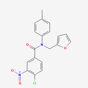 molecular formula C19H15ClN2O4 B3650761 4-chloro-N-(2-furylmethyl)-N-(4-methylphenyl)-3-nitrobenzamide 