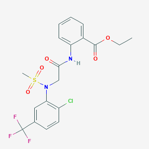 ETHYL 2-(2-{N-[2-CHLORO-5-(TRIFLUOROMETHYL)PHENYL]METHANESULFONAMIDO}ACETAMIDO)BENZOATE