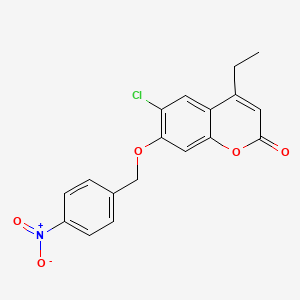 6-CHLORO-4-ETHYL-7-[(4-NITROPHENYL)METHOXY]-2H-CHROMEN-2-ONE