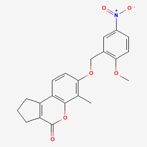 7-[(2-METHOXY-5-NITROPHENYL)METHOXY]-6-METHYL-1H,2H,3H,4H-CYCLOPENTA[C]CHROMEN-4-ONE