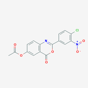 2-(4-chloro-3-nitrophenyl)-4-oxo-4H-3,1-benzoxazin-6-yl acetate