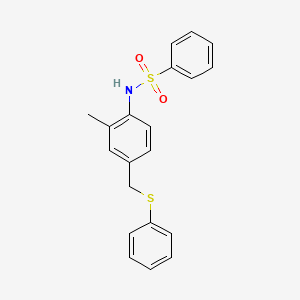 N-{2-methyl-4-[(phenylthio)methyl]phenyl}benzenesulfonamide