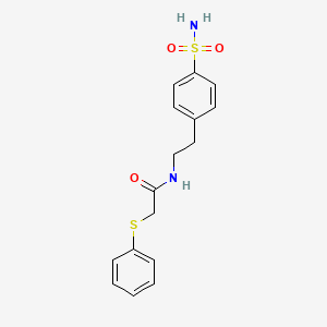 molecular formula C16H18N2O3S2 B3650931 N~1~-[4-(aminosulfonyl)phenethyl]-2-(phenylsulfanyl)acetamide 