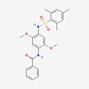 molecular formula C24H26N2O5S B3651016 N-{4-[(mesitylsulfonyl)amino]-2,5-dimethoxyphenyl}benzamide 