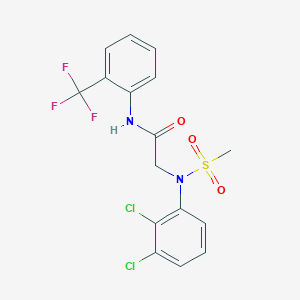 molecular formula C16H13Cl2F3N2O3S B3651023 N~2~-(2,3-dichlorophenyl)-N~2~-(methylsulfonyl)-N~1~-[2-(trifluoromethyl)phenyl]glycinamide 