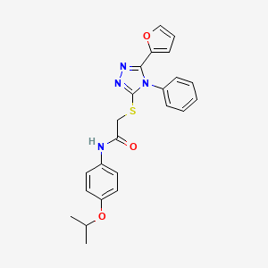 2-[[5-(furan-2-yl)-4-phenyl-1,2,4-triazol-3-yl]sulfanyl]-N-(4-propan-2-yloxyphenyl)acetamide