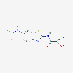 molecular formula C14H11N3O3S B365104 N-[2-(2-呋喃基羰基氨基)苯并噻唑-6-基]乙酰胺 CAS No. 313671-61-3