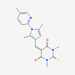 molecular formula C19H20N4O2S B3651043 5-{[2,5-dimethyl-1-(5-methylpyridin-2-yl)-1H-pyrrol-3-yl]methylidene}-1,3-dimethyl-2-thioxodihydropyrimidine-4,6(1H,5H)-dione 