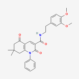 N-[2-(3,4-dimethoxyphenyl)ethyl]-7,7-dimethyl-2,5-dioxo-1-phenyl-1,2,5,6,7,8-hexahydroquinoline-3-carboxamide