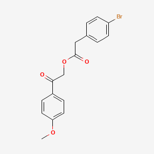 molecular formula C17H15BrO4 B3651082 [2-(4-Methoxyphenyl)-2-oxoethyl] 2-(4-bromophenyl)acetate 