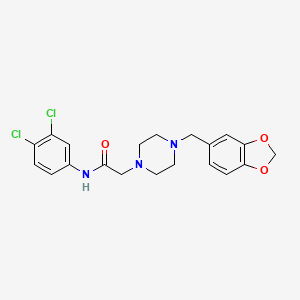 molecular formula C20H21Cl2N3O3 B3651085 2-[4-(1,3-BENZODIOXOL-5-YLMETHYL)PIPERAZINO]-N-(3,4-DICHLOROPHENYL)ACETAMIDE 