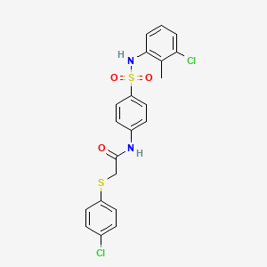 N-(4-{[(3-chloro-2-methylphenyl)amino]sulfonyl}phenyl)-2-[(4-chlorophenyl)thio]acetamide