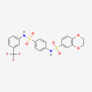 N-[4-({[3-(trifluoromethyl)phenyl]amino}sulfonyl)phenyl]-2,3-dihydro-1,4-benzodioxine-6-sulfonamide