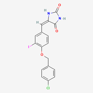 5-{4-[(4-chlorobenzyl)oxy]-3-iodobenzylidene}-2,4-imidazolidinedione