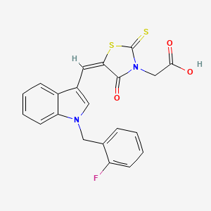 2-[(5E)-5-[[1-[(2-fluorophenyl)methyl]indol-3-yl]methylidene]-4-oxo-2-sulfanylidene-1,3-thiazolidin-3-yl]acetic acid