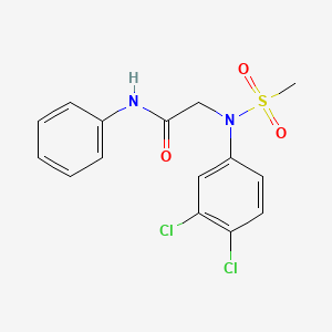 molecular formula C15H14Cl2N2O3S B3651266 2-(3,4-dichloro-N-methylsulfonylanilino)-N-phenylacetamide 