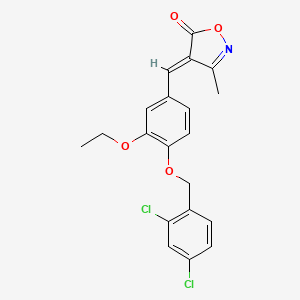 molecular formula C20H17Cl2NO4 B3651273 4-{4-[(2,4-dichlorobenzyl)oxy]-3-ethoxybenzylidene}-3-methyl-5(4H)-isoxazolone 