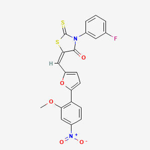 3-(3-fluorophenyl)-5-{[5-(2-methoxy-4-nitrophenyl)-2-furyl]methylene}-2-thioxo-1,3-thiazolidin-4-one