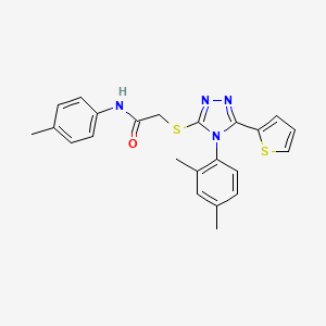 2-{[4-(2,4-dimethylphenyl)-5-(thiophen-2-yl)-4H-1,2,4-triazol-3-yl]sulfanyl}-N-(4-methylphenyl)acetamide