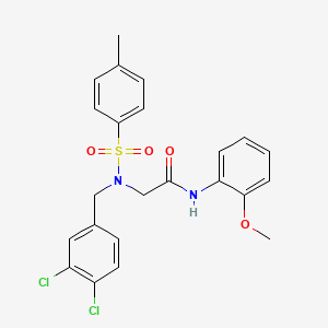 molecular formula C23H22Cl2N2O4S B3651297 N~2~-(3,4-dichlorobenzyl)-N-(2-methoxyphenyl)-N~2~-[(4-methylphenyl)sulfonyl]glycinamide 