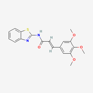 molecular formula C19H18N2O4S B3651305 (E)-N-(benzo[d]thiazol-2-yl)-3-(3,4,5-trimethoxyphenyl)acrylamide 