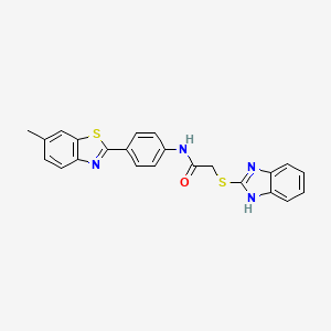 2-(1H-1,3-BENZIMIDAZOL-2-YLSULFANYL)-N-[4-(6-METHYL-1,3-BENZOTHIAZOL-2-YL)PHENYL]ACETAMIDE