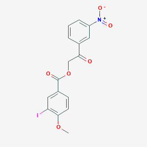 molecular formula C16H12INO6 B3651376 2-(3-nitrophenyl)-2-oxoethyl 3-iodo-4-methoxybenzoate 