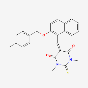 1,3-dimethyl-5-({2-[(4-methylbenzyl)oxy]naphthalen-1-yl}methylidene)-2-thioxodihydropyrimidine-4,6(1H,5H)-dione