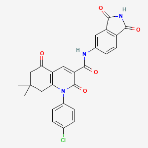 1-(4-chlorophenyl)-N-(1,3-dioxo-2,3-dihydro-1H-isoindol-5-yl)-7,7-dimethyl-2,5-dioxo-1,2,5,6,7,8-hexahydro-3-quinolinecarboxamide