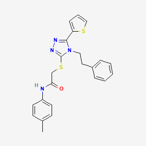 N-(4-METHYLPHENYL)-2-{[4-(2-PHENYLETHYL)-5-(THIOPHEN-2-YL)-1,2,4-TRIAZOL-3-YL]SULFANYL}ACETAMIDE