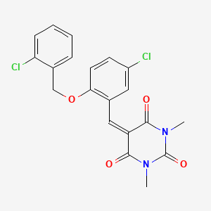 5-[[5-Chloro-2-[(2-chlorophenyl)methoxy]phenyl]methylidene]-1,3-dimethyl-1,3-diazinane-2,4,6-trione