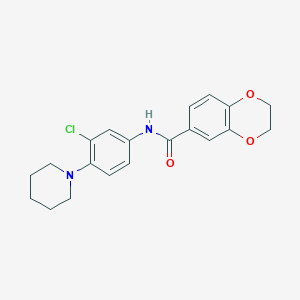 molecular formula C20H21ClN2O3 B365149 N-[3-chloro-4-(piperidin-1-yl)phenyl]-2,3-dihydro-1,4-benzodioxine-6-carboxamide CAS No. 384351-95-5