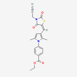 ethyl 4-(3-{(E)-[2,4-dioxo-3-(prop-2-yn-1-yl)-1,3-thiazolidin-5-ylidene]methyl}-2,5-dimethyl-1H-pyrrol-1-yl)benzoate