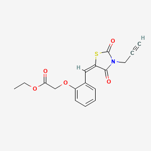 ethyl 2-[2-[(E)-(2,4-dioxo-3-prop-2-ynyl-1,3-thiazolidin-5-ylidene)methyl]phenoxy]acetate