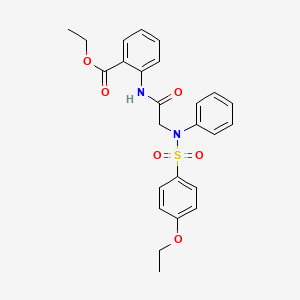 ETHYL 2-[2-(N-PHENYL4-ETHOXYBENZENESULFONAMIDO)ACETAMIDO]BENZOATE