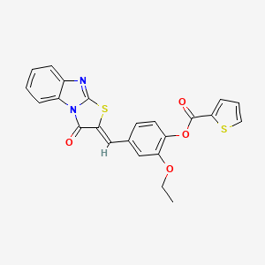 2-ethoxy-4-[(3-oxo[1,3]thiazolo[3,2-a]benzimidazol-2(3H)-ylidene)methyl]phenyl 2-thiophenecarboxylate