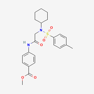 molecular formula C23H28N2O5S B3651565 methyl 4-({N-cyclohexyl-N-[(4-methylphenyl)sulfonyl]glycyl}amino)benzoate 