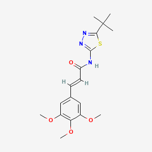 molecular formula C18H23N3O4S B3651570 (E)-N-[5-(TERT-BUTYL)-1,3,4-THIADIAZOL-2-YL]-3-(3,4,5-TRIMETHOXYPHENYL)-2-PROPENAMIDE 