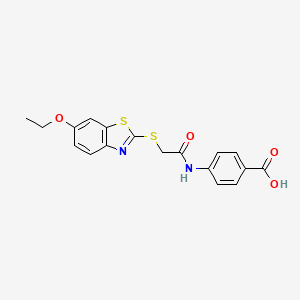 4-{2-[(6-ETHOXY-1,3-BENZOTHIAZOL-2-YL)SULFANYL]ACETAMIDO}BENZOIC ACID