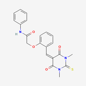 2-{2-[(1,3-dimethyl-4,6-dioxo-2-thioxotetrahydropyrimidin-5(2H)-ylidene)methyl]phenoxy}-N-phenylacetamide