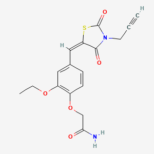 2-[4-[(E)-(2,4-dioxo-3-prop-2-ynyl-1,3-thiazolidin-5-ylidene)methyl]-2-ethoxyphenoxy]acetamide