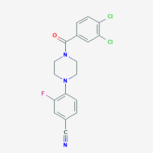 4-[4-(3,4-Dichlorobenzoyl)piperazin-1-yl]-3-fluorobenzonitrile