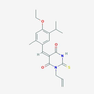 (5E)-5-[4-ethoxy-2-methyl-5-(propan-2-yl)benzylidene]-1-(prop-2-en-1-yl)-2-thioxodihydropyrimidine-4,6(1H,5H)-dione