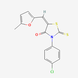 3-(4-chlorophenyl)-5-[(5-methyl-2-furyl)methylene]-2-thioxo-1,3-thiazolidin-4-one