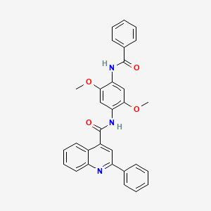 N-[4-(benzoylamino)-2,5-dimethoxyphenyl]-2-phenyl-4-quinolinecarboxamide